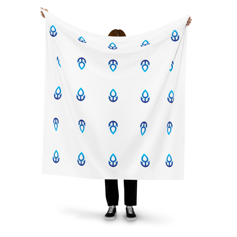 Blue Icon Polyester Fabric