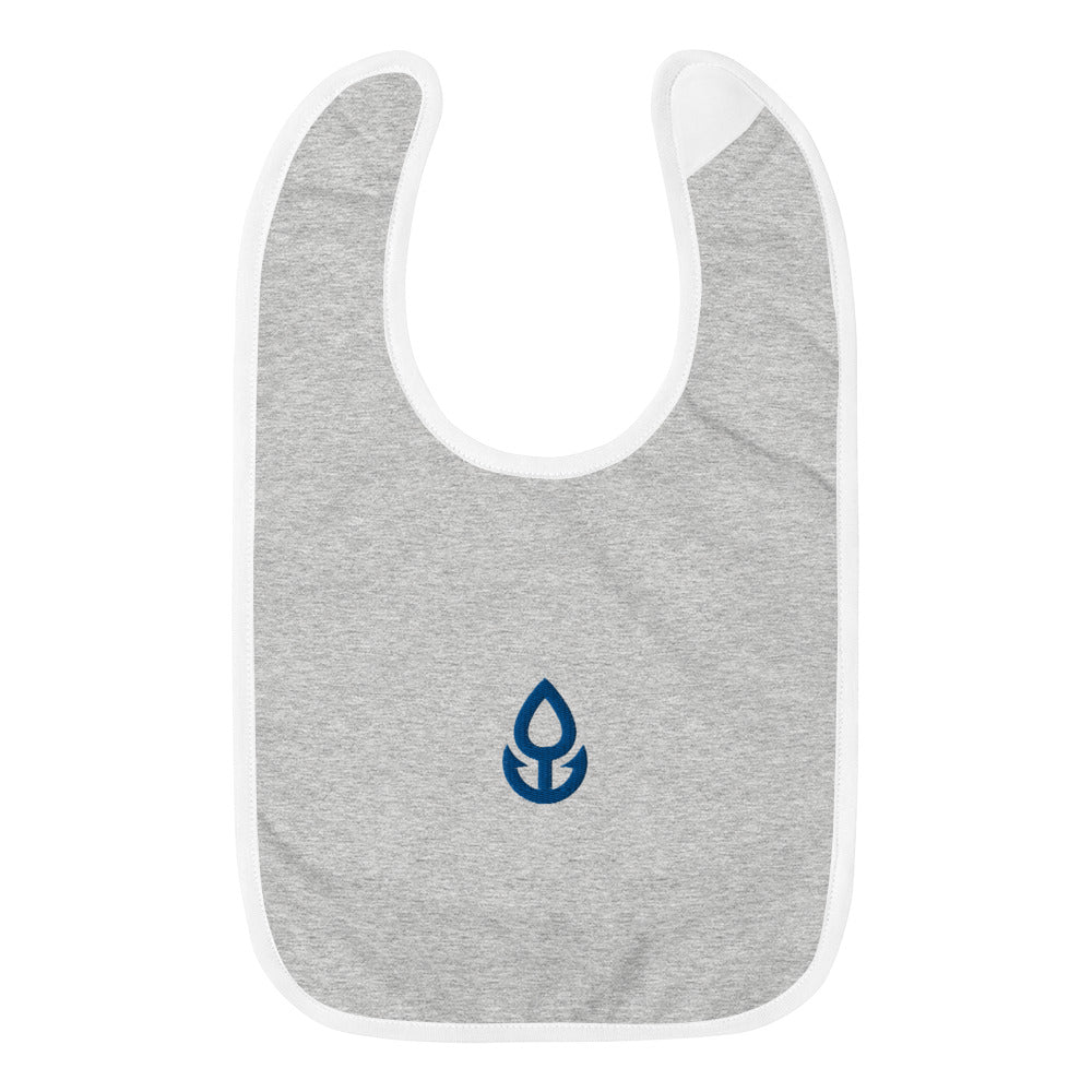 Blue Icon Embroidered Baby Bib