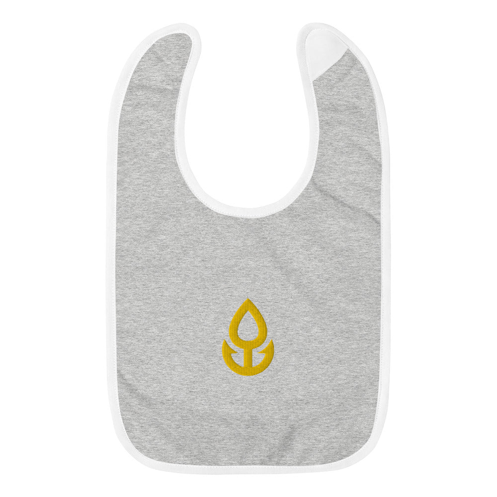 Orange Icon Embroidered Baby Bib