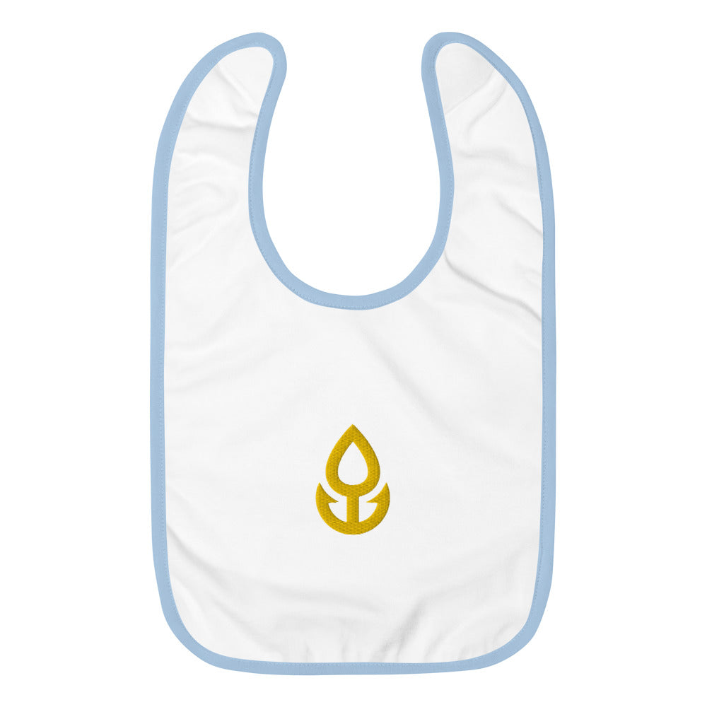 Orange Icon Embroidered Baby Bib