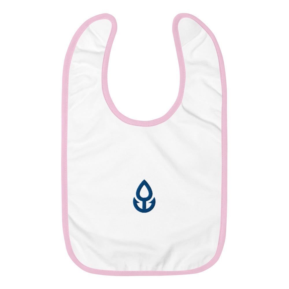 Blue Icon Embroidered Baby Bib