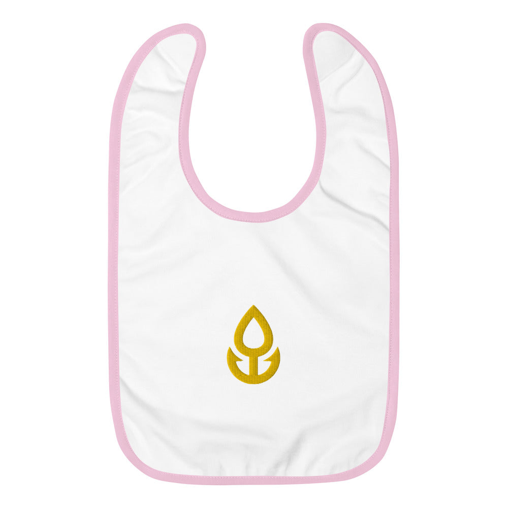 Orange Icon Embroidered Baby Bib
