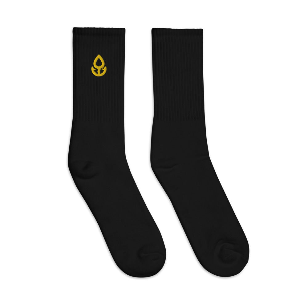 Orange Icon Embroidered Socks