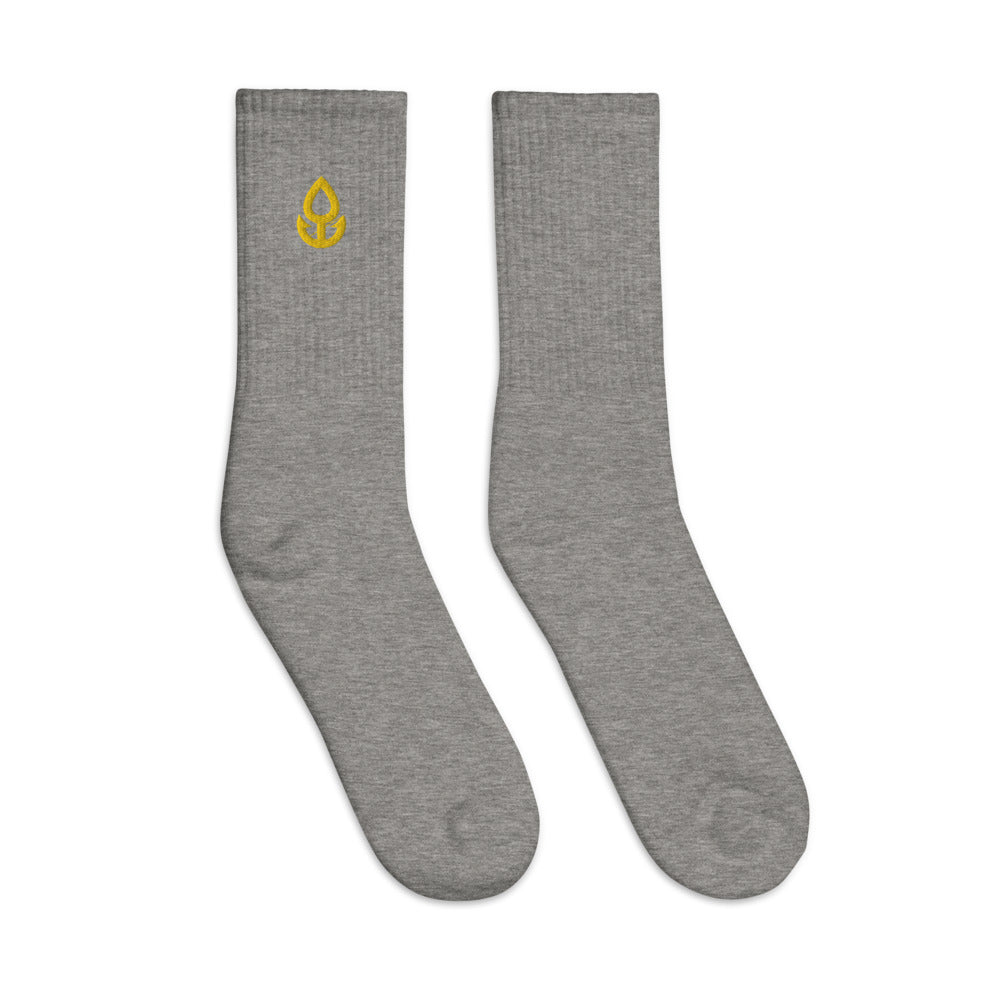 Orange Icon Embroidered Socks
