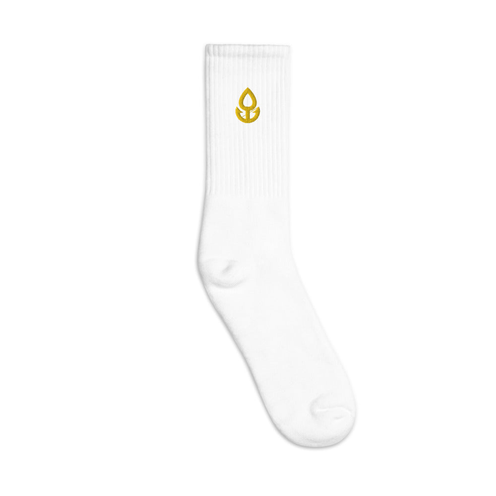 Orange Icon Embroidered Socks