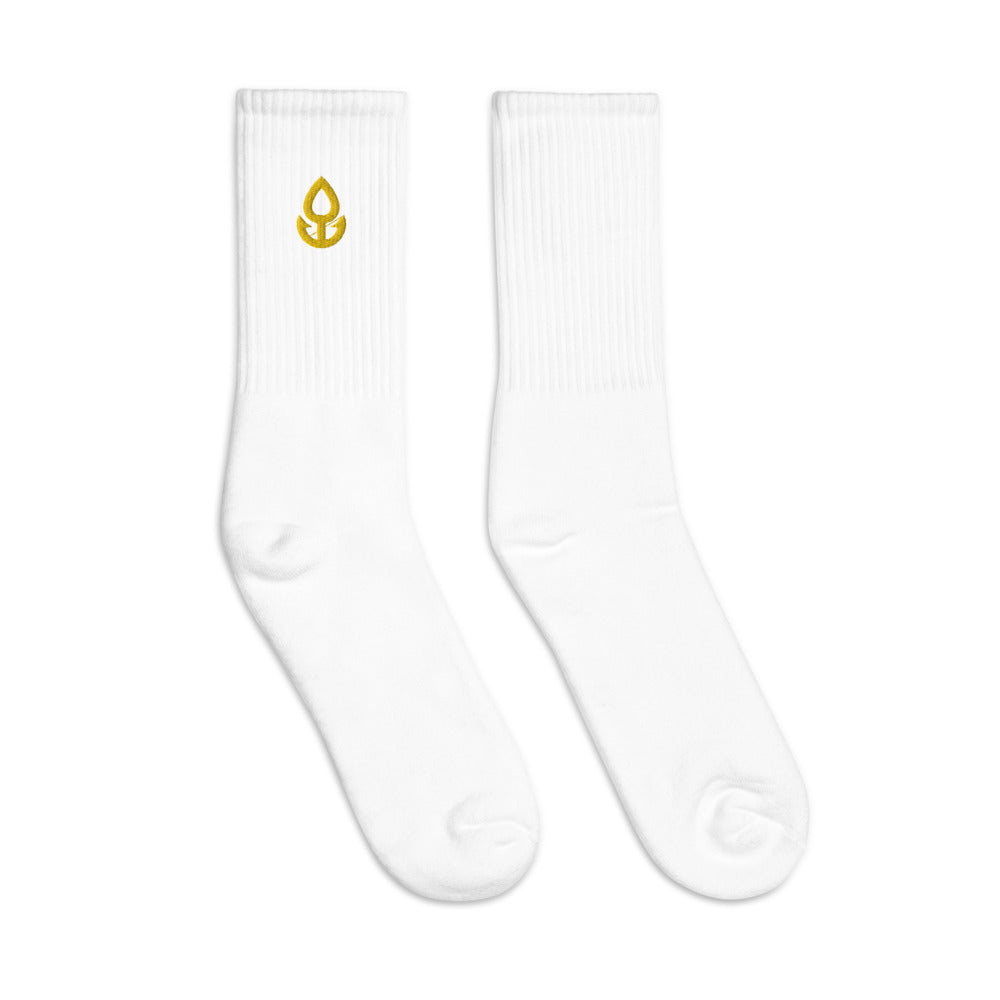 Orange Icon Embroidered Socks