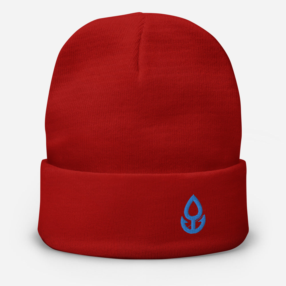 Blue Icon Embroidered Beanie