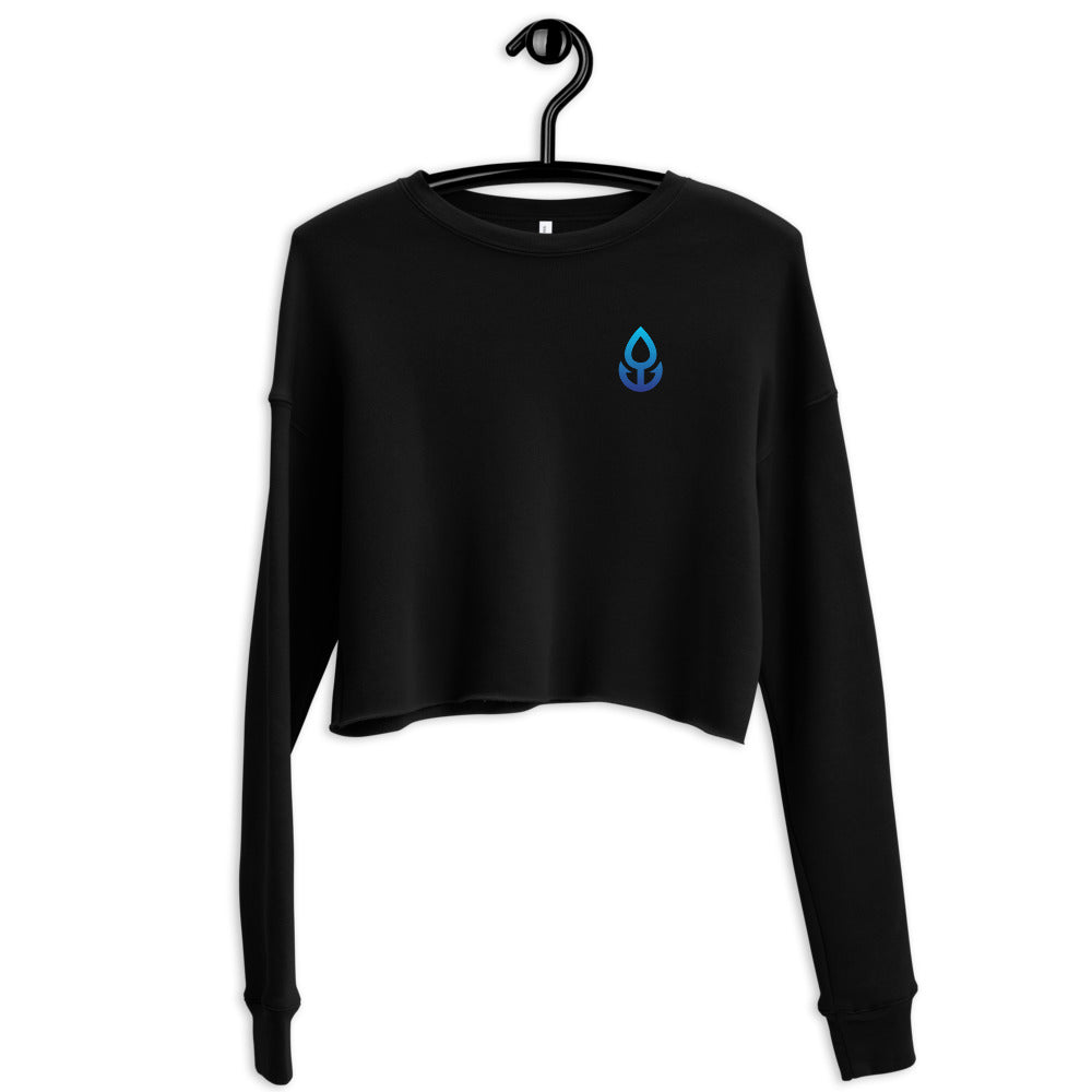 Blue Icon Crop Sweatshirt (Small Logo)