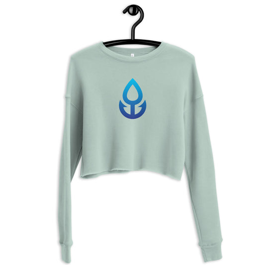 Blue Icon Women's Crop Sweatshirt (Large Logo)