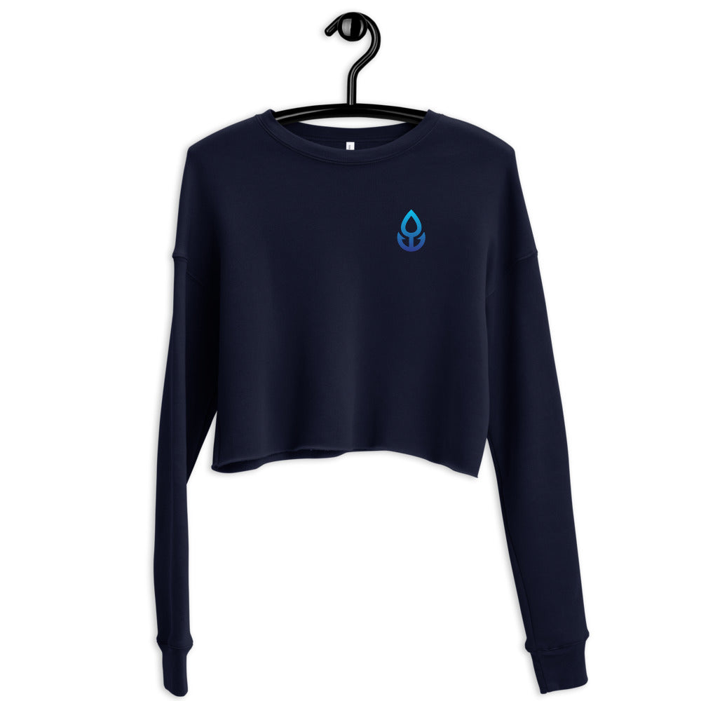 Blue Icon Crop Sweatshirt (Small Logo)