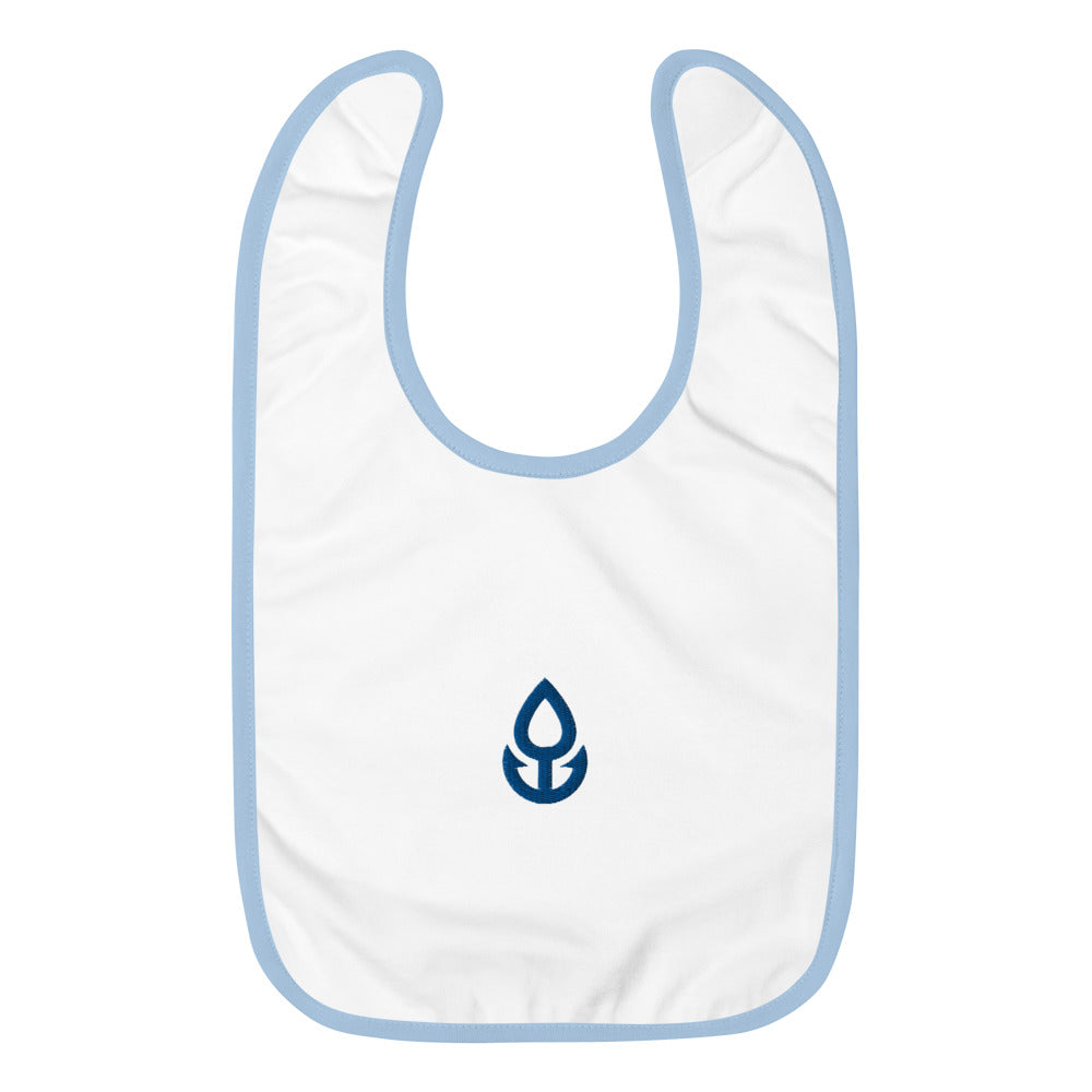Blue Icon Embroidered Baby Bib