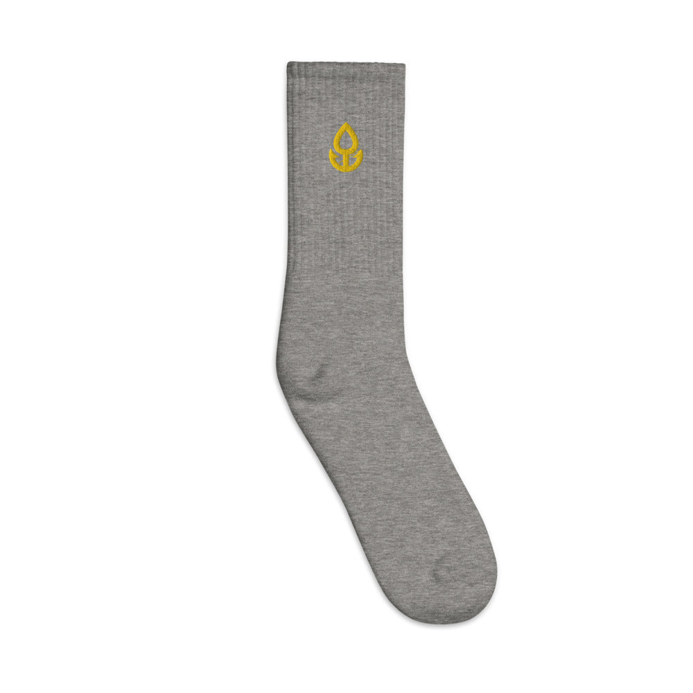 Orange Icon Embroidered Socks