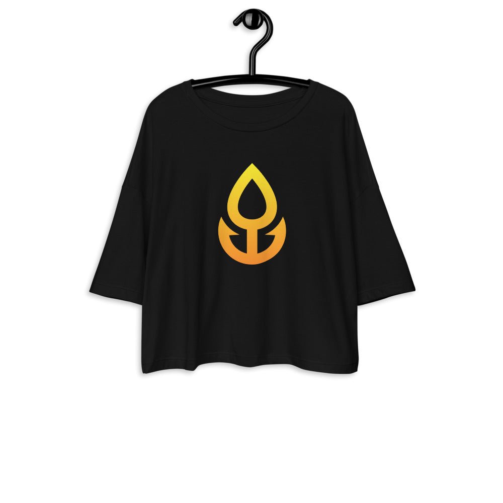 Orange Icon Crop T-Shirt