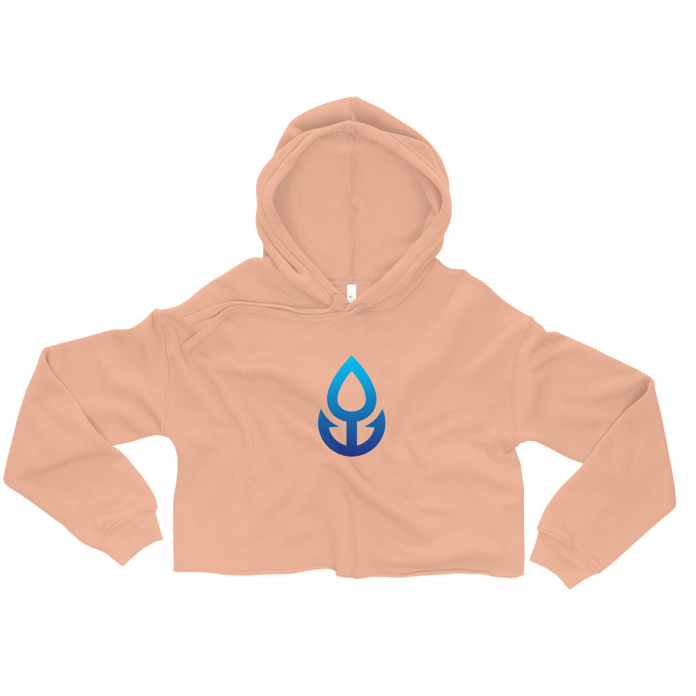 Blue Icon Women's Crop Hoodie (Large Logo)