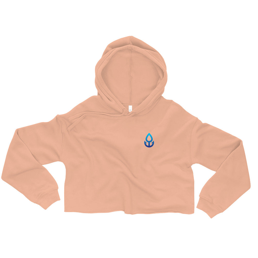 Blue Icon Women's Crop Hoodie (Small Logo)