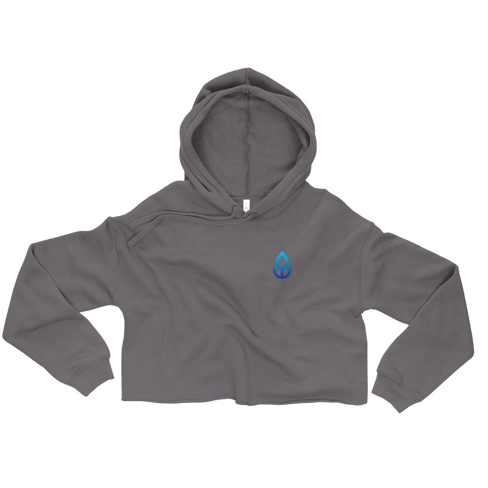 Blue Icon Women's Crop Hoodie (Small Logo)