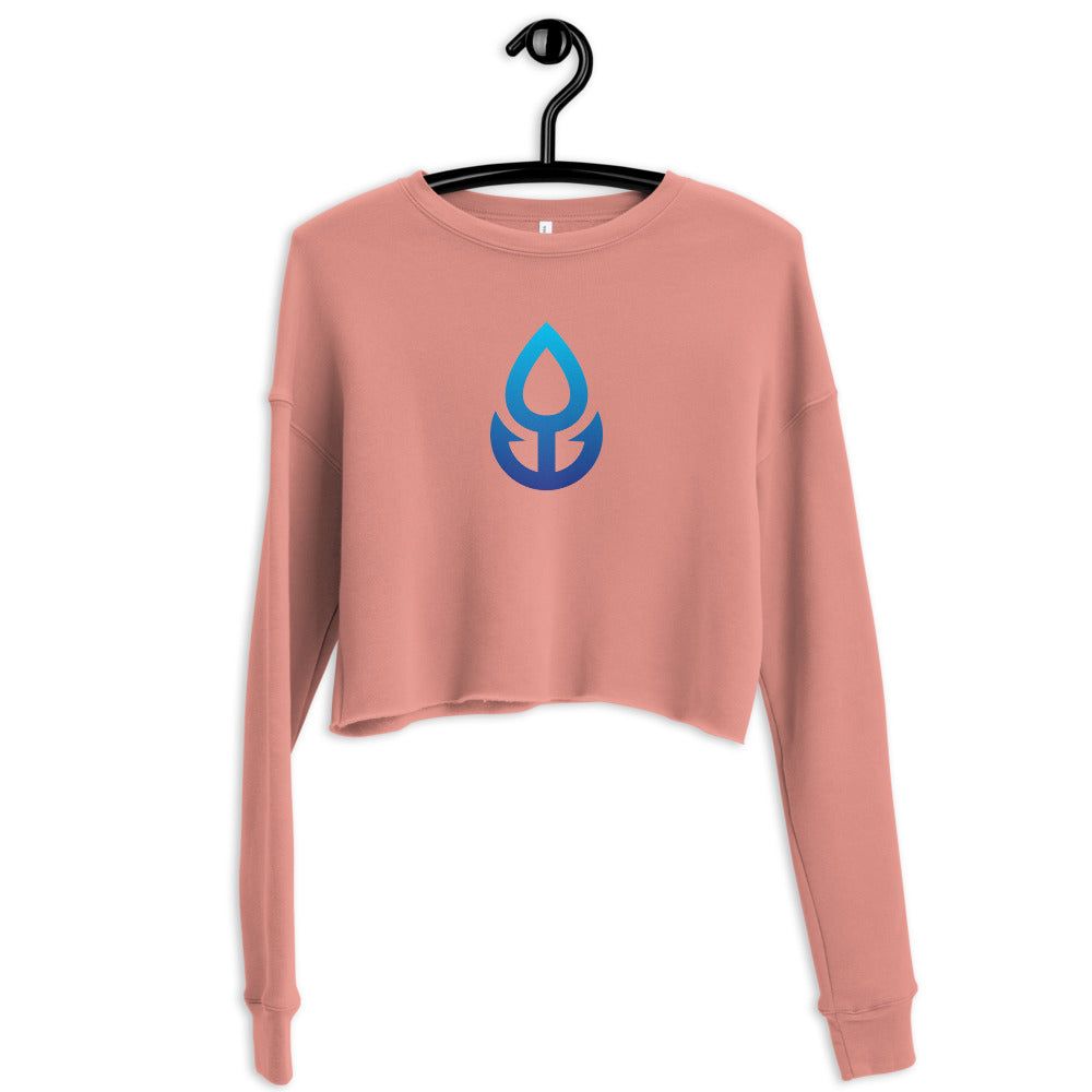 Blue Icon Women's Crop Sweatshirt (Large Logo)