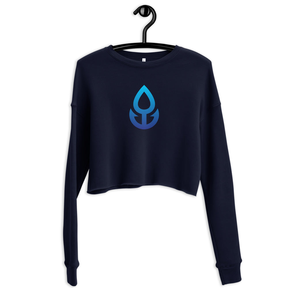 Blue Icon Women's Crop Sweatshirt (Large Logo)